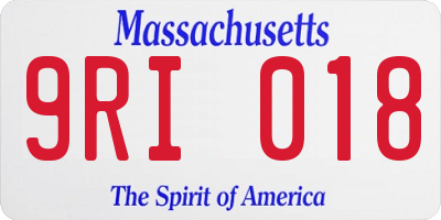 MA license plate 9RI018