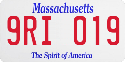 MA license plate 9RI019