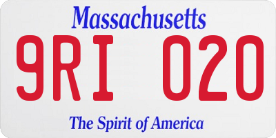MA license plate 9RI020