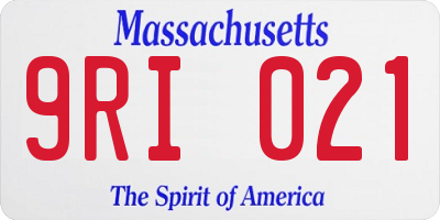 MA license plate 9RI021