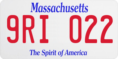 MA license plate 9RI022