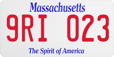 MA license plate 9RI023