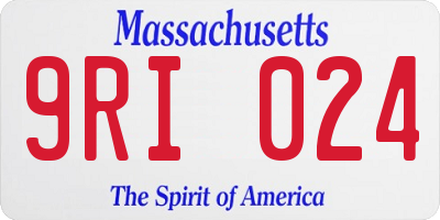 MA license plate 9RI024