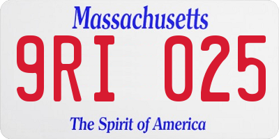 MA license plate 9RI025