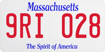 MA license plate 9RI028