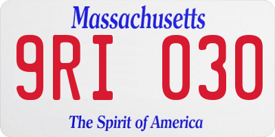 MA license plate 9RI030