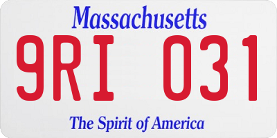 MA license plate 9RI031