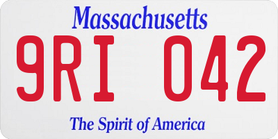 MA license plate 9RI042