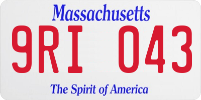 MA license plate 9RI043