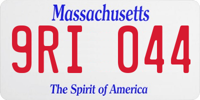MA license plate 9RI044