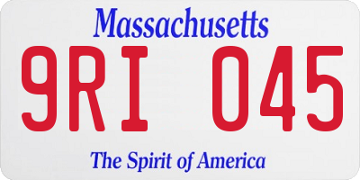 MA license plate 9RI045