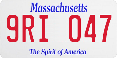 MA license plate 9RI047
