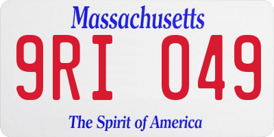 MA license plate 9RI049