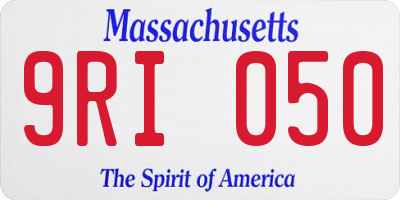 MA license plate 9RI050