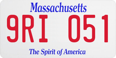 MA license plate 9RI051