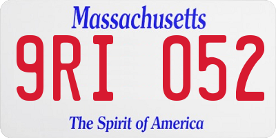 MA license plate 9RI052