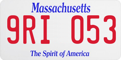 MA license plate 9RI053