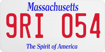 MA license plate 9RI054