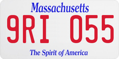 MA license plate 9RI055