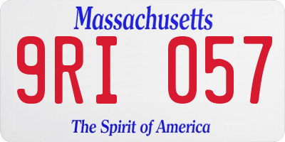 MA license plate 9RI057
