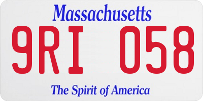MA license plate 9RI058