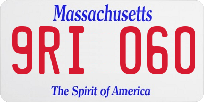 MA license plate 9RI060