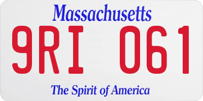 MA license plate 9RI061