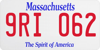MA license plate 9RI062