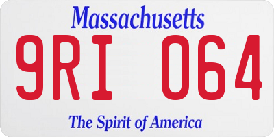MA license plate 9RI064