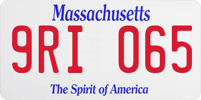 MA license plate 9RI065