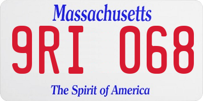 MA license plate 9RI068