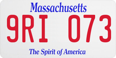 MA license plate 9RI073