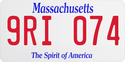 MA license plate 9RI074