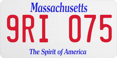 MA license plate 9RI075