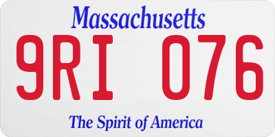 MA license plate 9RI076