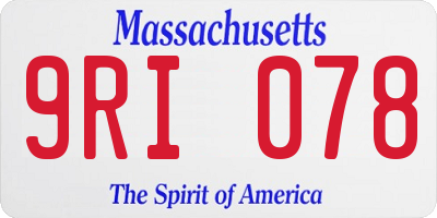 MA license plate 9RI078