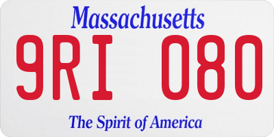 MA license plate 9RI080