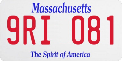 MA license plate 9RI081