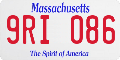 MA license plate 9RI086