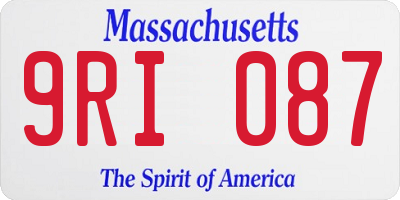 MA license plate 9RI087
