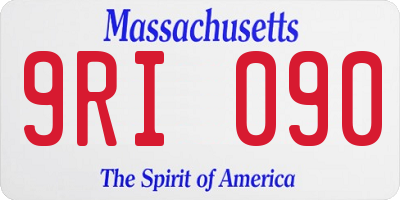 MA license plate 9RI090