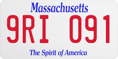 MA license plate 9RI091