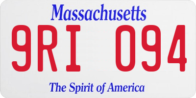 MA license plate 9RI094