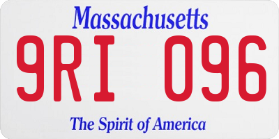 MA license plate 9RI096