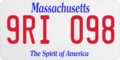MA license plate 9RI098