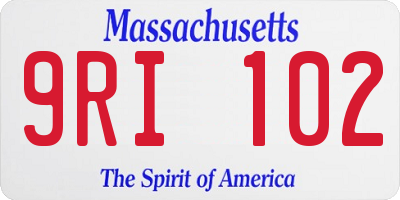 MA license plate 9RI102