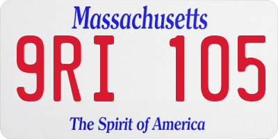 MA license plate 9RI105