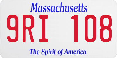 MA license plate 9RI108