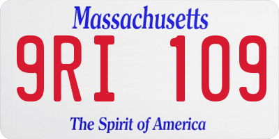 MA license plate 9RI109