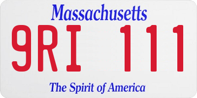 MA license plate 9RI111